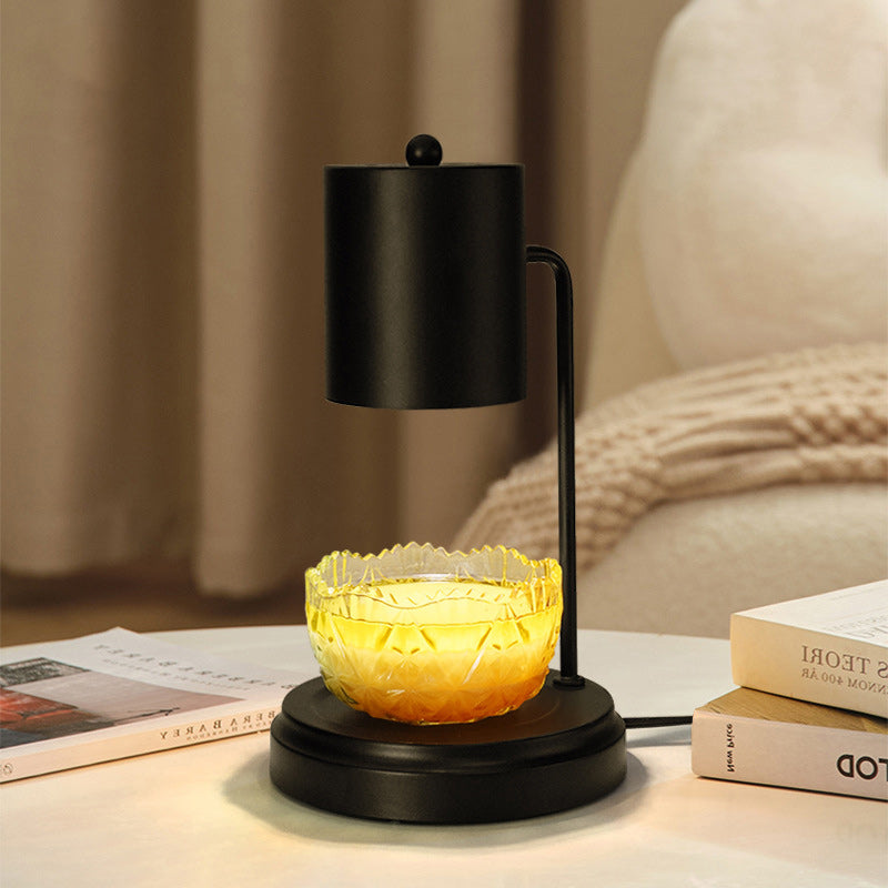 Modern Minimalist Cylinder Iron 1-Light Melting Wax Table Lamp For Living Room