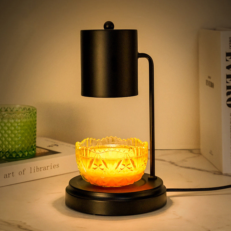 Modern Minimalist Cylinder Iron 1-Light Melting Wax Table Lamp For Living Room