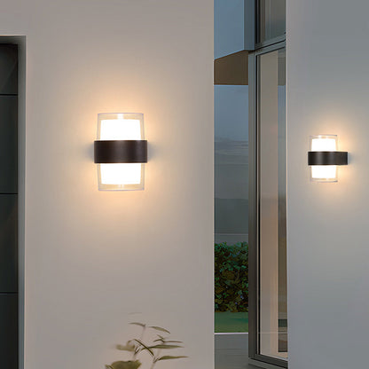 Modern Minimalist Cylinder Aluminum Acrylic LED Wall Sconce Lamp For Garden