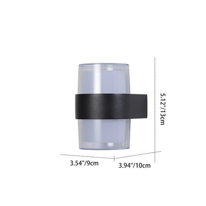Modern Minimalist Cylinder Aluminum Acrylic LED Wall Sconce Lamp For Garden