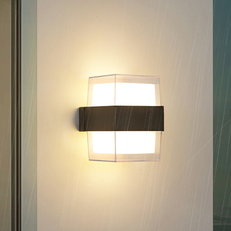 Modern Minimalist Cylinder Aluminum Acrylic LED Wall Sconce Lamp For Garden