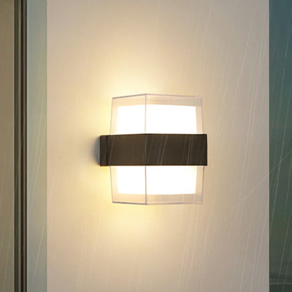 Modern Minimalist Cylinder Aluminum Acrylic LED Wall Sconce Lamp For Garden