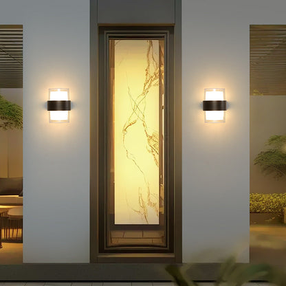 Modern Minimalist Cylinder Aluminum Acrylic LED Wall Sconce Lamp For Garden
