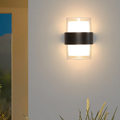 Modern Minimalist Cylinder Aluminum Acrylic LED Wall Sconce Lamp For Garden