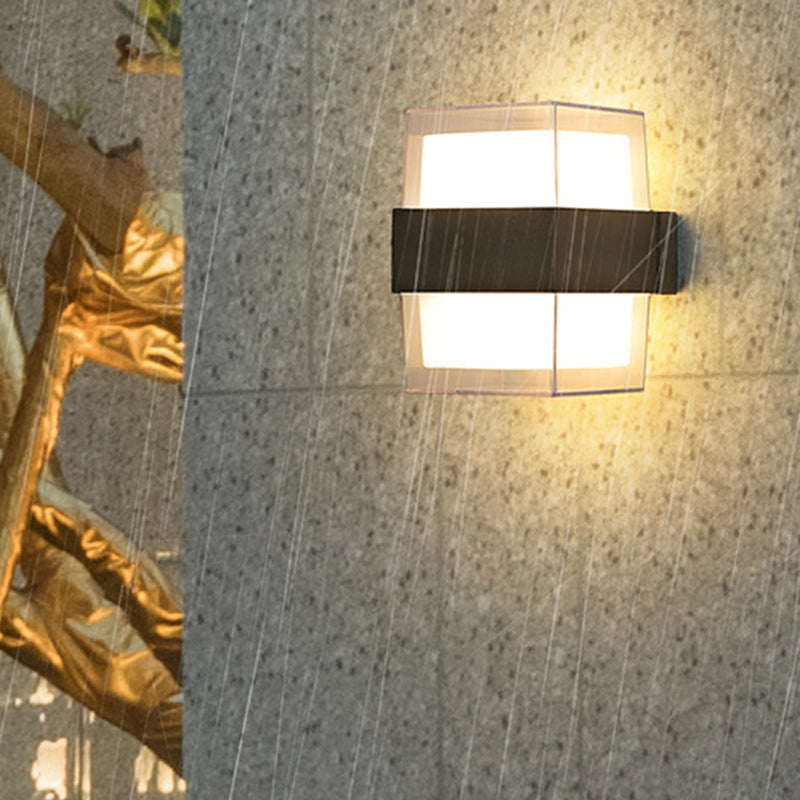 Modern Minimalist Cylinder Aluminum Acrylic LED Wall Sconce Lamp For Garden