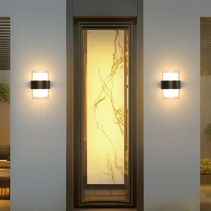 Modern Minimalist Cylinder Aluminum Acrylic LED Wall Sconce Lamp For Garden