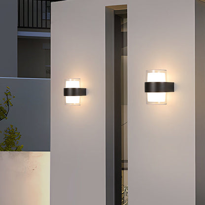 Modern Minimalist Cylinder Aluminum Acrylic LED Wall Sconce Lamp For Garden