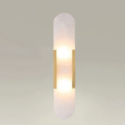Contemporary Nordic Oval Iron Stone 2-Light Wall Sconce Lamp For Living Room