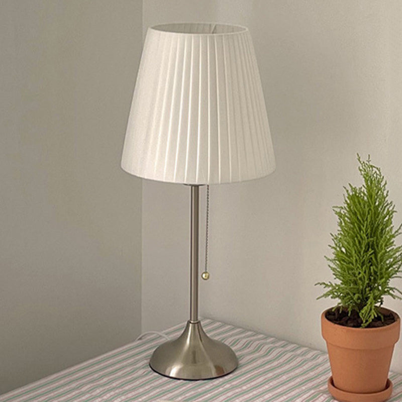 Contemporary Nordic Drum Iron Fabric 1-Light Table Lamp For Living Room