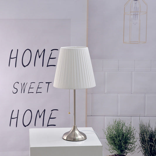 Contemporary Nordic Drum Iron Fabric 1-Light Table Lamp For Living Room