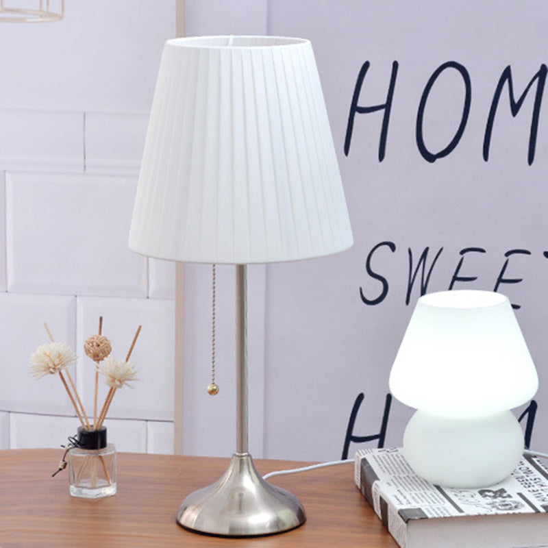 Contemporary Nordic Drum Iron Fabric 1-Light Table Lamp For Living Room