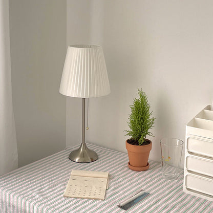 Contemporary Nordic Drum Iron Fabric 1-Light Table Lamp For Living Room