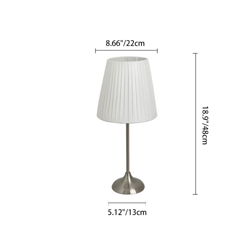 Contemporary Nordic Drum Iron Fabric 1-Light Table Lamp For Living Room