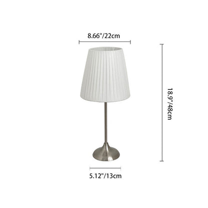 Contemporary Nordic Drum Iron Fabric 1-Light Table Lamp For Living Room