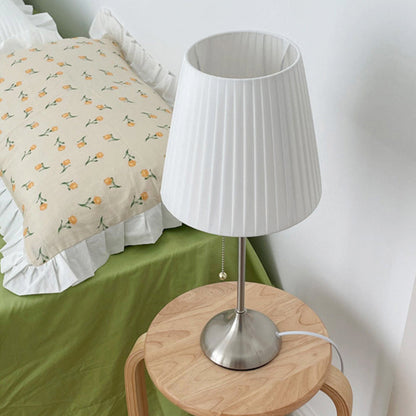 Contemporary Nordic Drum Iron Fabric 1-Light Table Lamp For Living Room