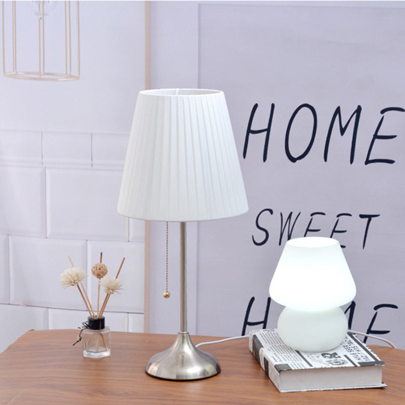 Contemporary Nordic Drum Iron Fabric 1-Light Table Lamp For Living Room