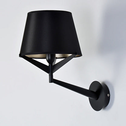 Modern Minimalist Drum Iron Fabric 1-Light Wall Sconce Lamp For Living Room