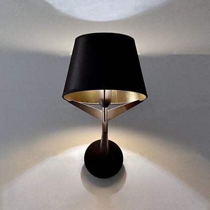 Modern Minimalist Drum Iron Fabric 1-Light Wall Sconce Lamp For Living Room
