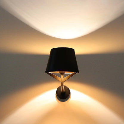 Modern Minimalist Drum Iron Fabric 1-Light Wall Sconce Lamp For Living Room