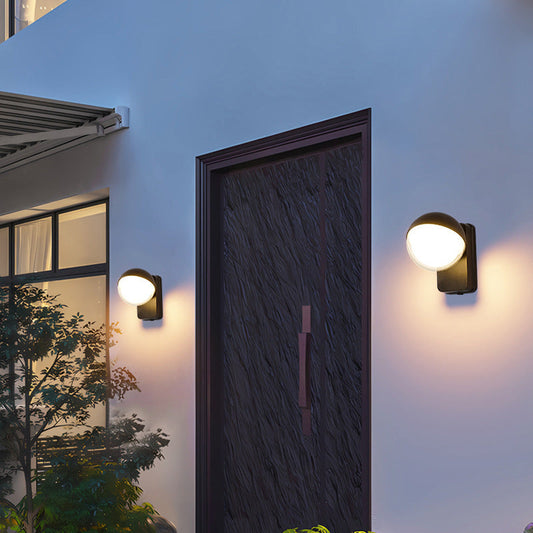 مصباح حائط LED من الألومنيوم والبلاستيك بتصميم كروي عصري بسيط لغرفة المعيشة 