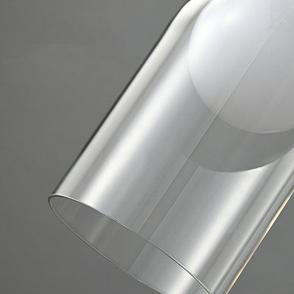 Contemporary Luxury Cylinder Oval Copper Glass 1-Light Pendant Light For Living Room