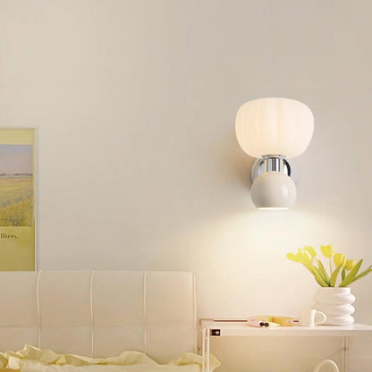 Contemporary Creative Oval Iron Plastic 2-Light Wall Sconce Lamp For Living Room