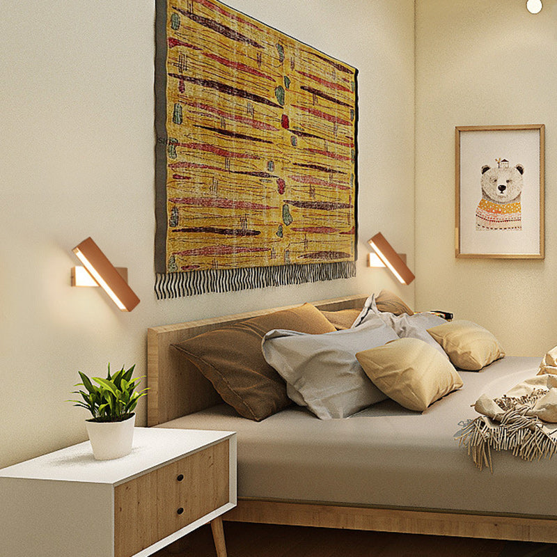 Modern Minimalist Rectangular Wood Plastic LED Wall Sconce Lamp For Living Room