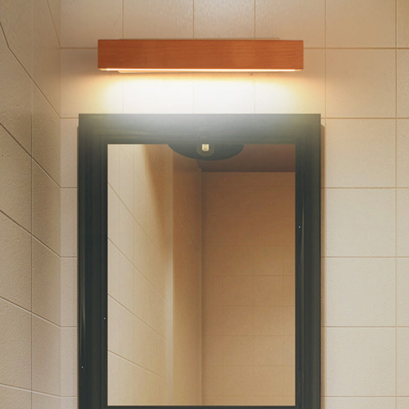 Modern Minimalist Rectangular Wood Plastic LED Wall Sconce Lamp For Living Room