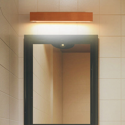 Modern Minimalist Rectangular Wood Plastic LED Wall Sconce Lamp For Living Room