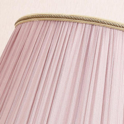 Traditional Chinese Drum Ceramic Iron Fabric 1-Light Table Lamp For Living Room