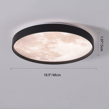 Modern Minimalist Round Iron Plastic LED Flush Mount Ceiling Light For Living Room