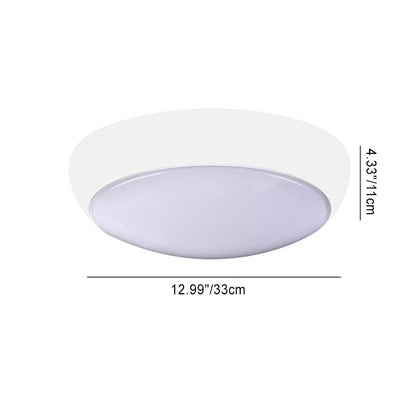 Modern Minimalist Round Plastic LED Flush Mount Ceiling Light For Living Room