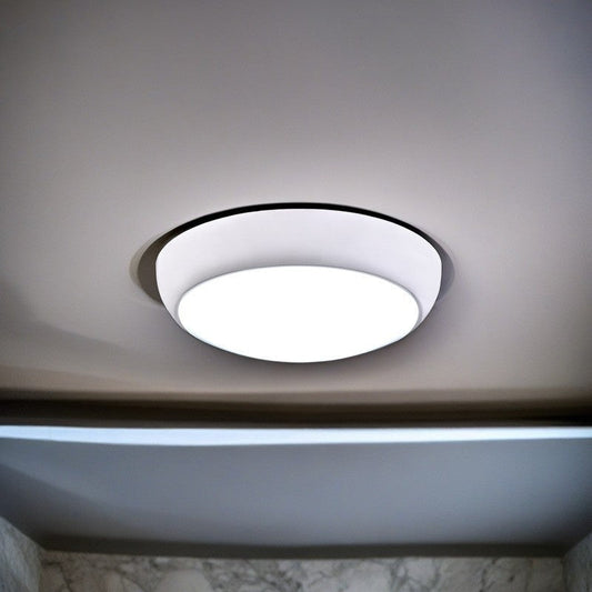 Modern Minimalist Round Plastic LED Flush Mount Ceiling Light For Living Room