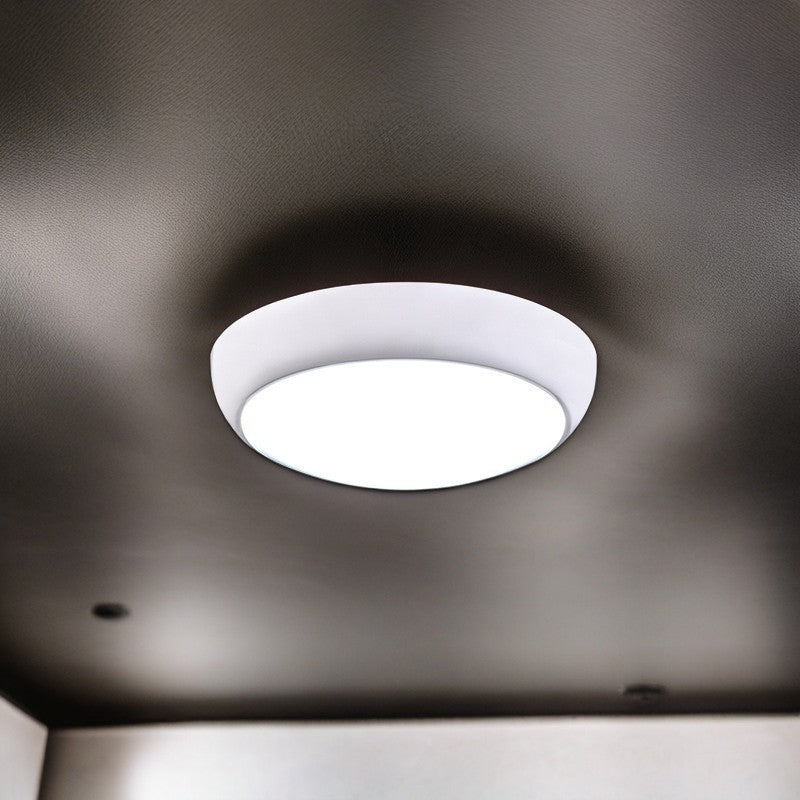 Modern Minimalist Round Plastic LED Flush Mount Ceiling Light For Living Room