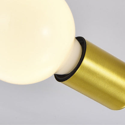 Contemporary Nordic Column Iron Glass 2-Light Semi-Flush Mount Ceiling Light For Living Room