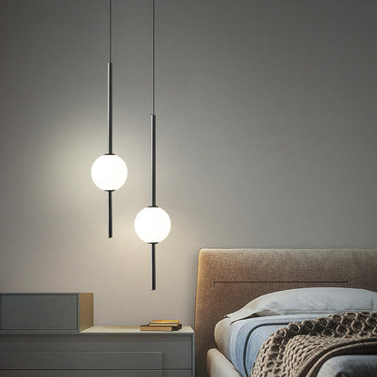 Modern Minimalist Column Iron Aluminum Acrylic LED Pendant Light For Living Room