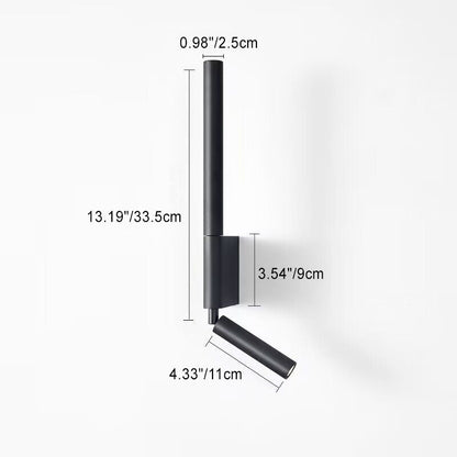 Contemporary Scandinavian Column Aluminum Plastic LED Wall Sconce Lamp For Living Room