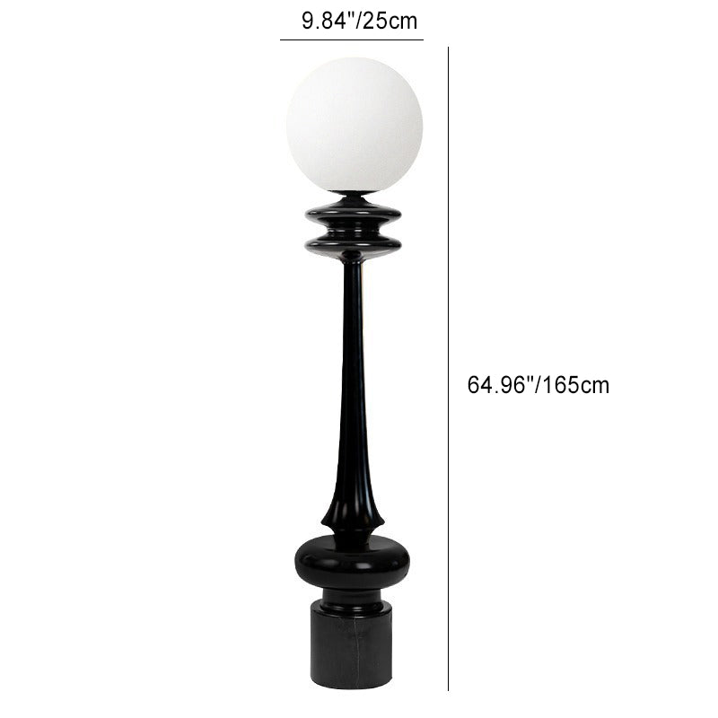 Traditional Vintage Column Resin Acrylic 1-Light Standing Floor Lamp For Living Room
