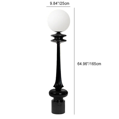 Traditional Vintage Column Resin Acrylic 1-Light Standing Floor Lamp For Living Room
