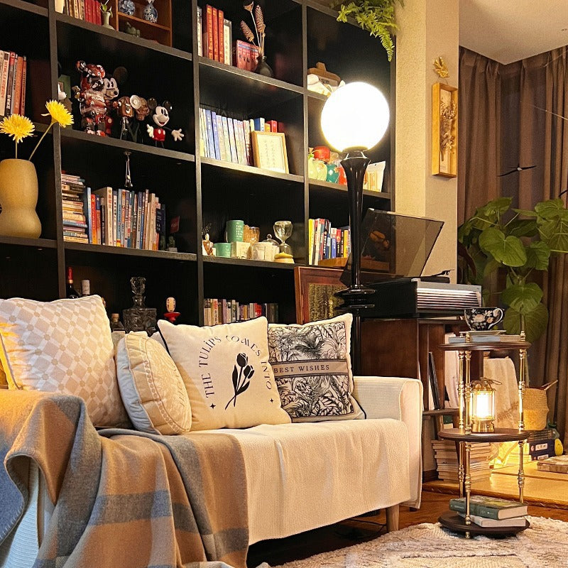 Traditional Vintage Column Resin Acrylic 1-Light Standing Floor Lamp For Living Room
