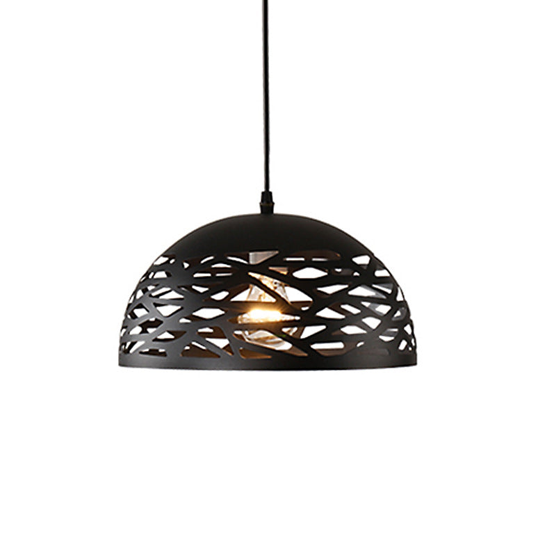 Contemporary Industrial Dome Iron 1-Light Pendant Light For Living Room