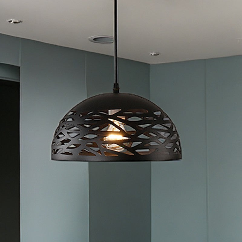 Contemporary Industrial Dome Iron 1-Light Pendant Light For Living Room