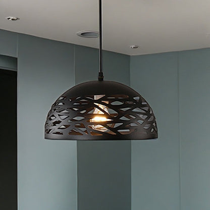 Contemporary Industrial Dome Iron 1-Light Pendant Light For Living Room
