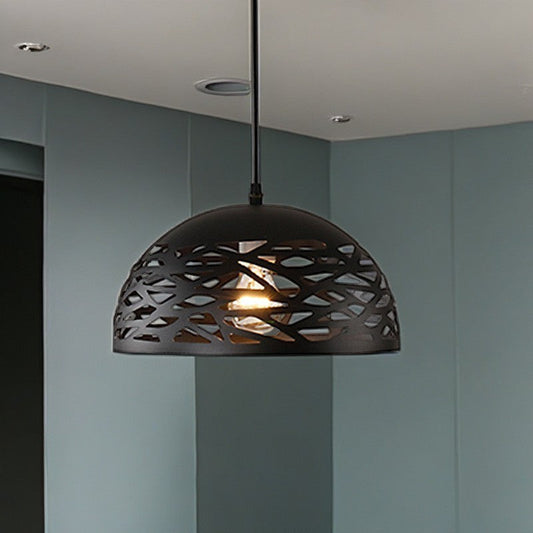 Contemporary Industrial Dome Iron 1-Light Pendant Light For Living Room
