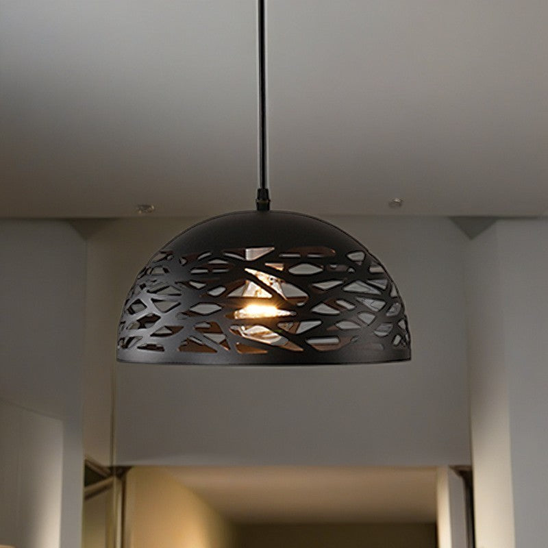 Contemporary Industrial Dome Iron 1-Light Pendant Light For Living Room