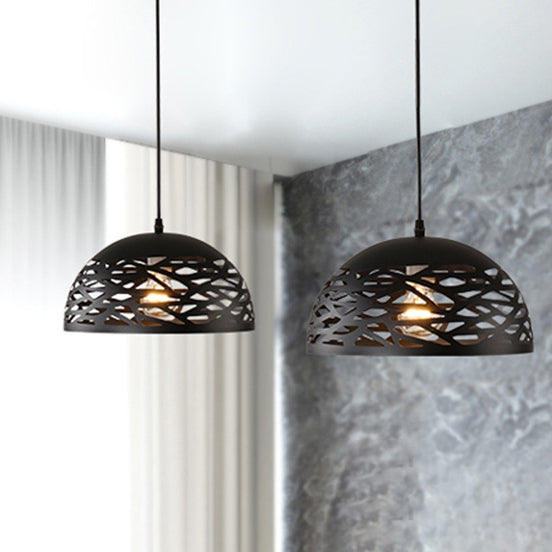 Contemporary Industrial Dome Iron 1-Light Pendant Light For Living Room
