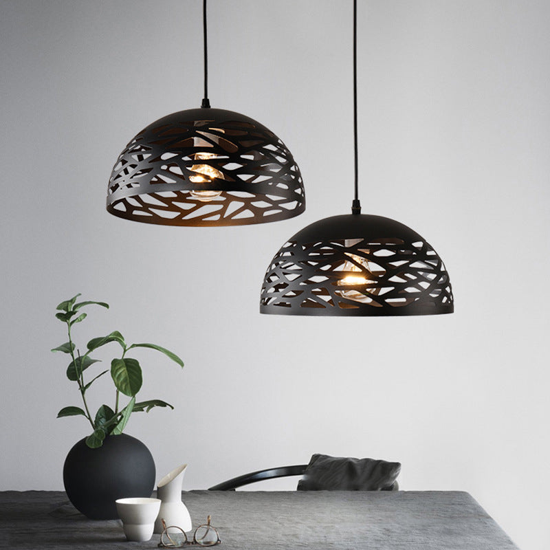 Contemporary Industrial Dome Iron 1-Light Pendant Light For Living Room