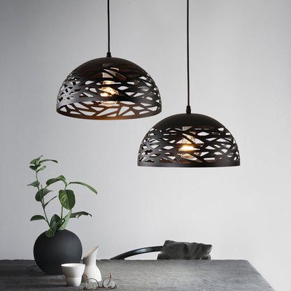 Contemporary Industrial Dome Iron 1-Light Pendant Light For Living Room