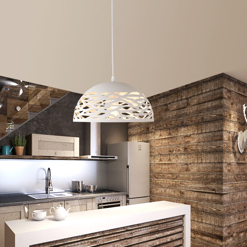 Contemporary Industrial Dome Iron 1-Light Pendant Light For Living Room