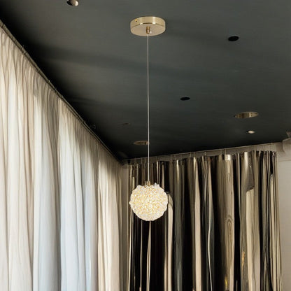Contemporary Luxury Globe Iron Crystal 1-Light Pendant Light For Living Room